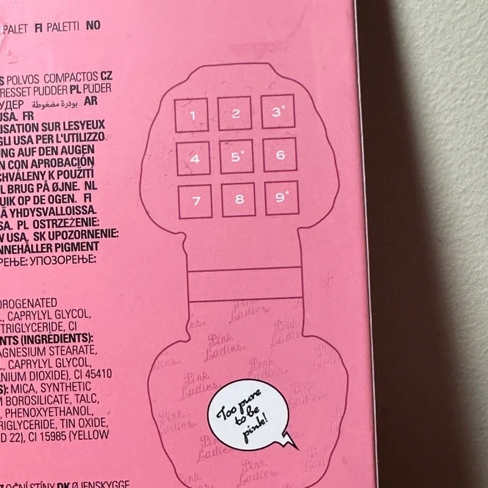 Revolution X Pink Ladies eye shadow palette featuring 9 different shades.
